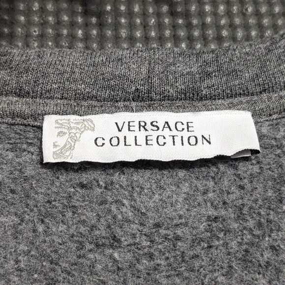 Versace Collection Gray Crewneck Sweatshirt with Black Graphic Logo - Picture 6 of 13